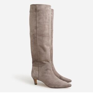 NWOB J. CREW Stevie Knee-High Boots in Suede - Gray